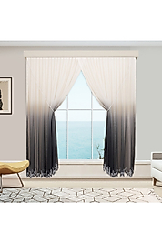 ANTRASİT DEGRADE TÜL PERDE HALATLI KRUVAZE