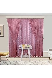 PEMBE ÖRME TÜL ve FON TAKIM PERDE