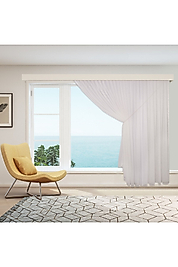 ÇİZGİLİ TÜL PERDE - TEK KANAT HALATLI  TÜL PERDE