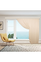 ALTIN GOLD TÜL PERDE - TEK KANAT HALATLI  TÜL PERDE