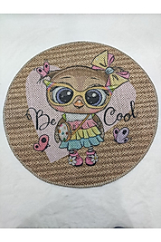 KIZ ÇOCUK YUVARLAK JÜT KİLİM HALI