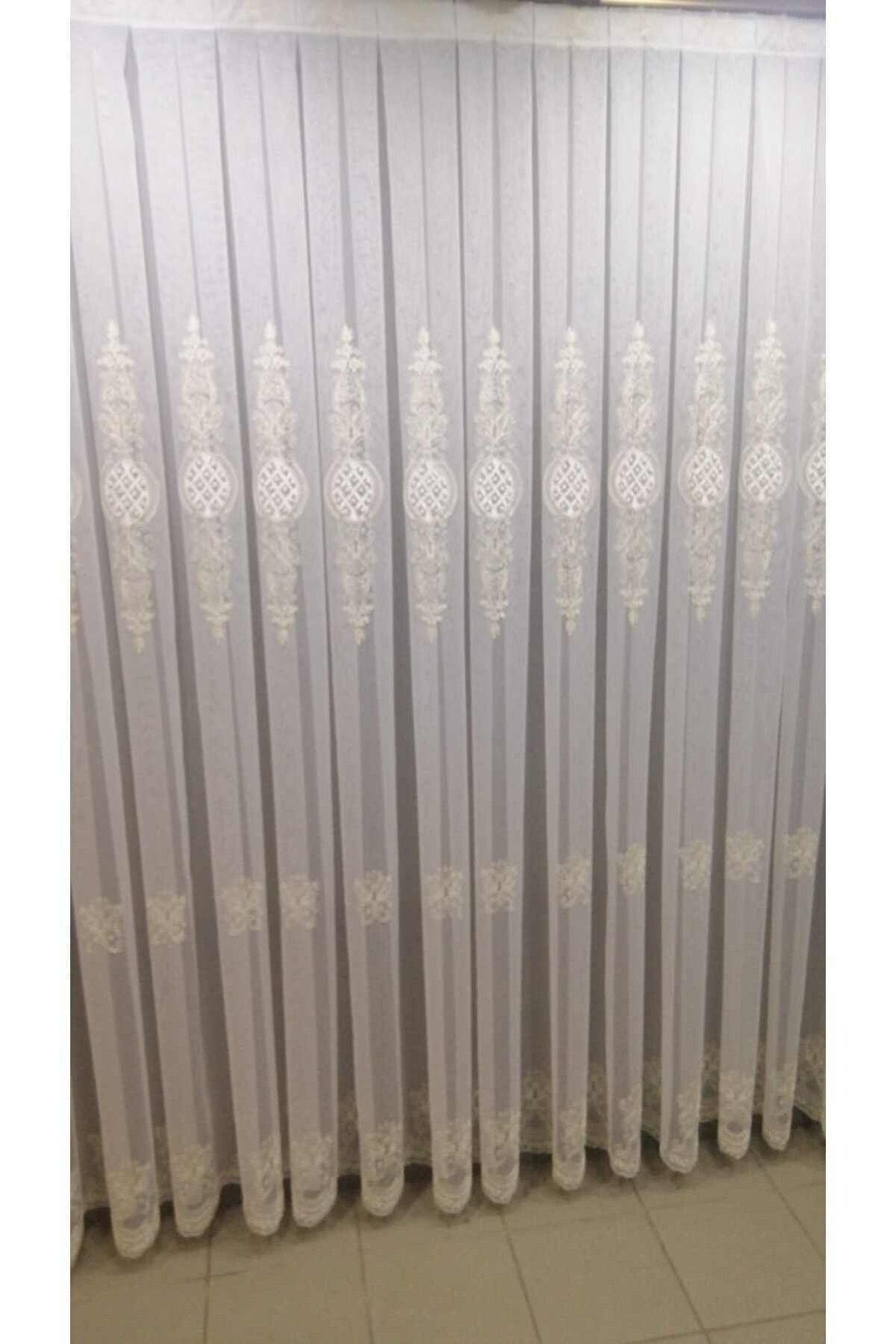 İNCİLİ KORTLU DAMAKS OSMANLI DESEN TÜL PERDE