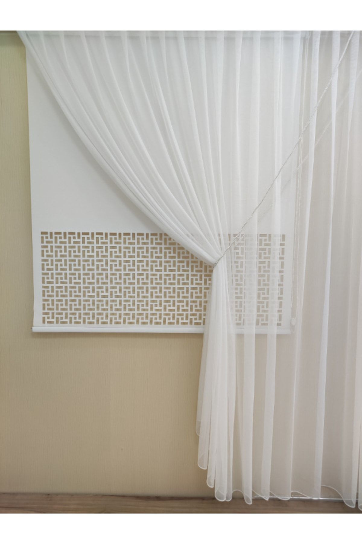 TİTİ TÜL PERDE İNCE KETEN TEK KANAT HALATLI TÜL PERDE