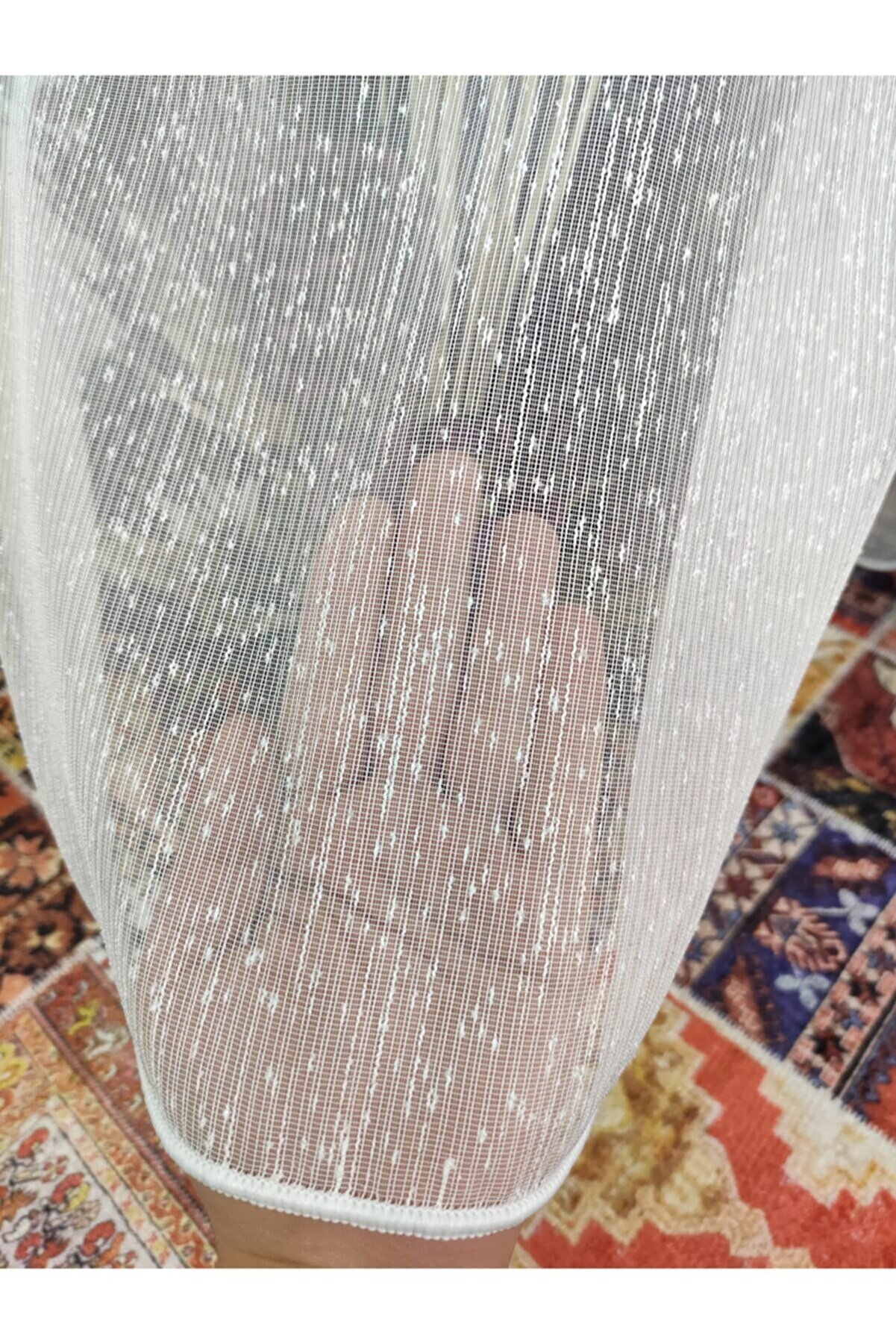 ŞANTUK TÜL PERDE - TEK KANAT HALATLI PÜSKÜLLÜ TÜL PERDE