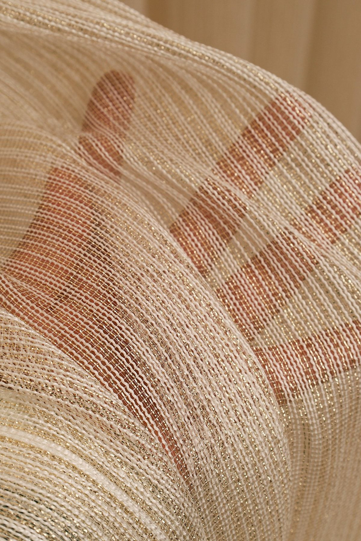 ALTIN GOLD TÜL PERDE - HALATLI KRUVAZE  TÜL PERDE