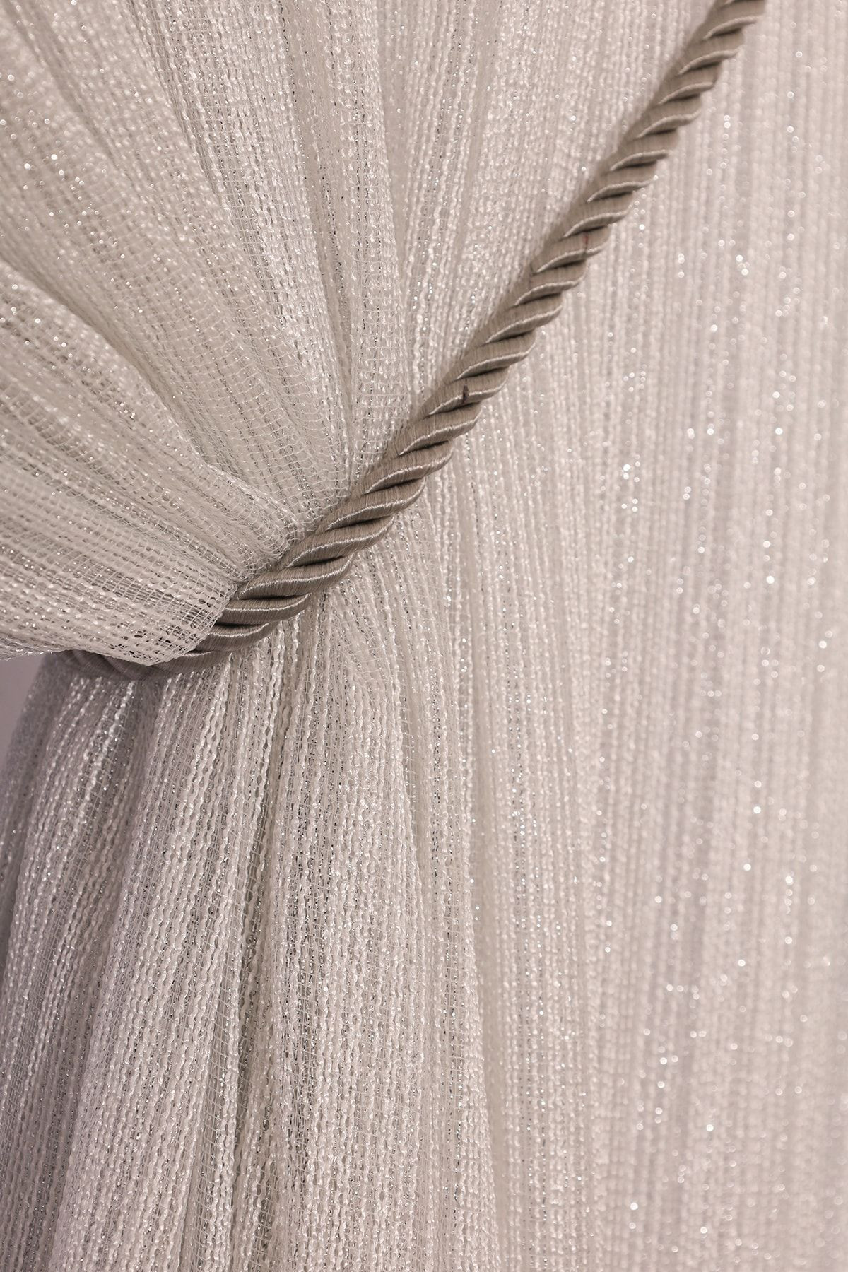 GÜMÜŞ GRİ TÜL PERDE - TEK KANAT HALATLI  TÜL PERDE