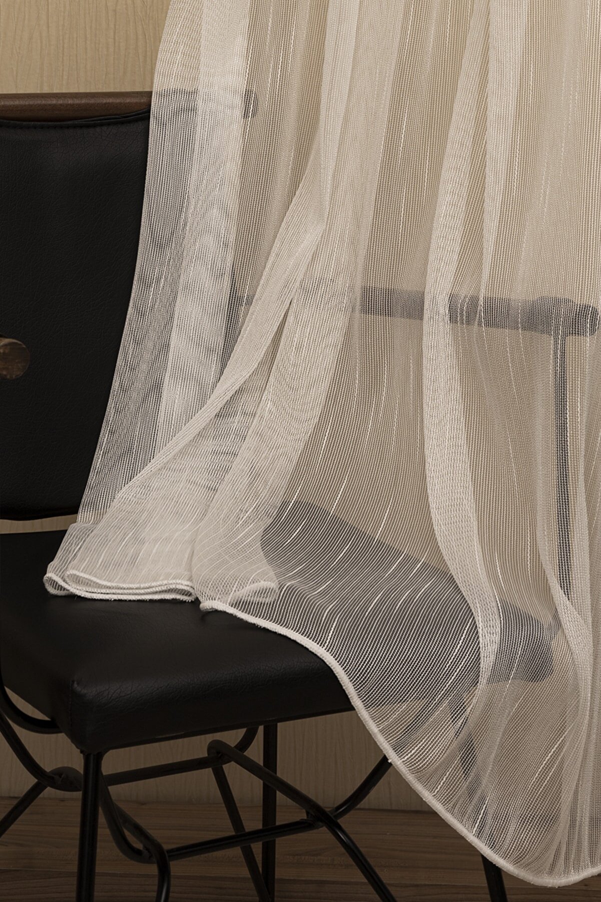 GÜMÜŞ GRİ TÜL PERDE - TEK KANAT HALATLI  TÜL PERDE